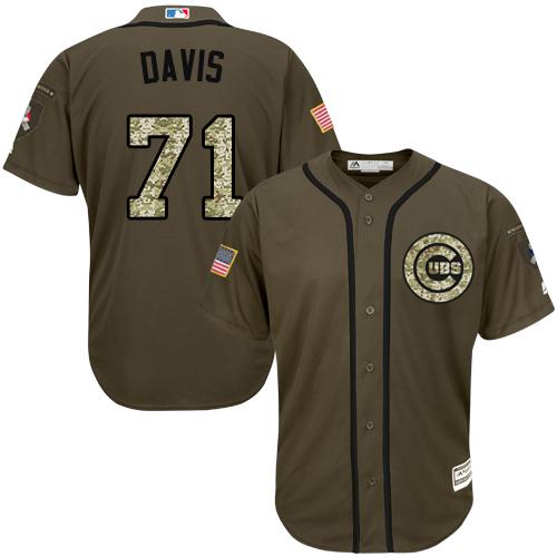 Cubs #71 Wade Davis Green Salute to Service Stitched MLB Jersey